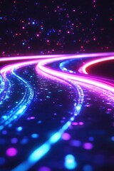 Obraz premium Abstract neon light trails background
