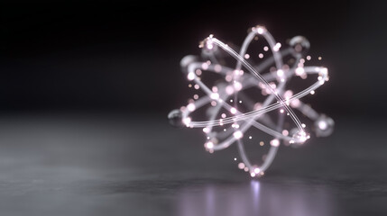 Abstract technology molecule logo with electric elements.