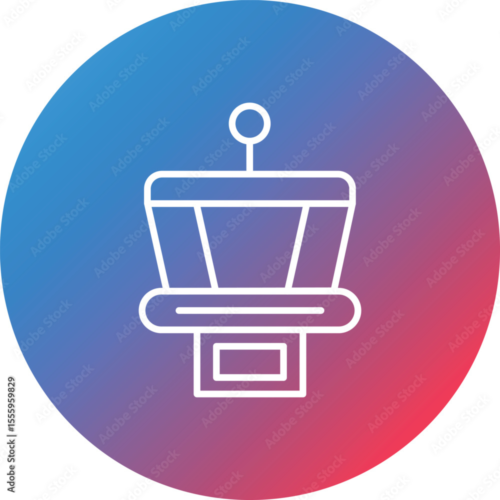 Poster control tower line gradient circle background icon