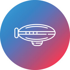 Zeppelin Line Gradient Circle Background Icon © Circle Grid