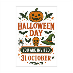 Halloween Invitation Flyer Design Template