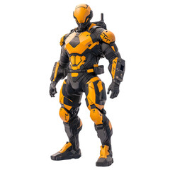 Fototapeta premium Futuristic armor design in black and yellow.