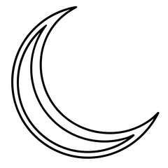 Elegant Moon Outline Vector