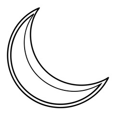 Elegant Moon Outline Vector