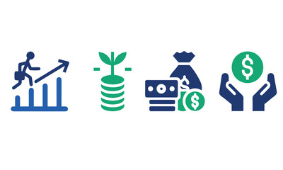 investment icon set vector