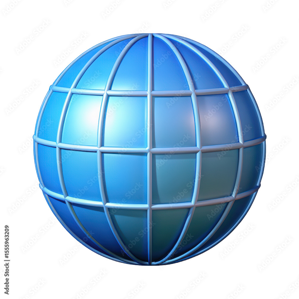 Poster abstract blue 3d globe model world map internet technology global communication business network con