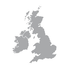 Silhouette Map of the UK – Modern Geographic Vector Design