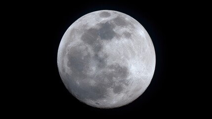 Obraz premium Detailed View of the Full Moon Showing Craters and Surface Texture Against Black Space