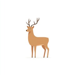 Obraz premium Elegant Deer Silhouette, a Minimalist Vector Illustration of a Calm and Serene Buck in Profile
