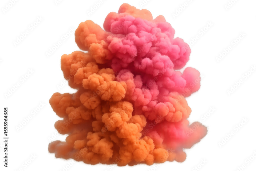 Poster vivid smoke billowing, swirling in dynamic color gradient, rendering surreal visual texture with int