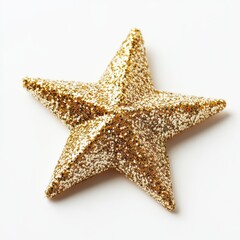 Glittery gold star for decoration and crafts.