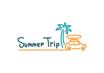 illustration embodies the spirit of a summer road trip adventure.