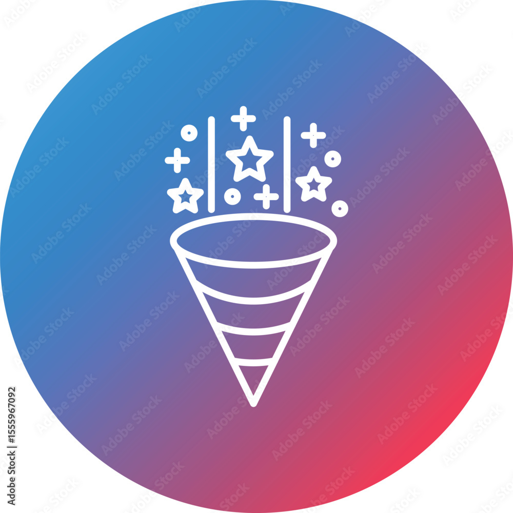 Poster confetti line gradient circle background icon