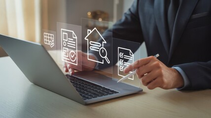 Conceptual digital real estate transaction using modern laptop technology