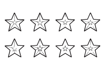 Obraz premium Gold star on striped strap line art and black color