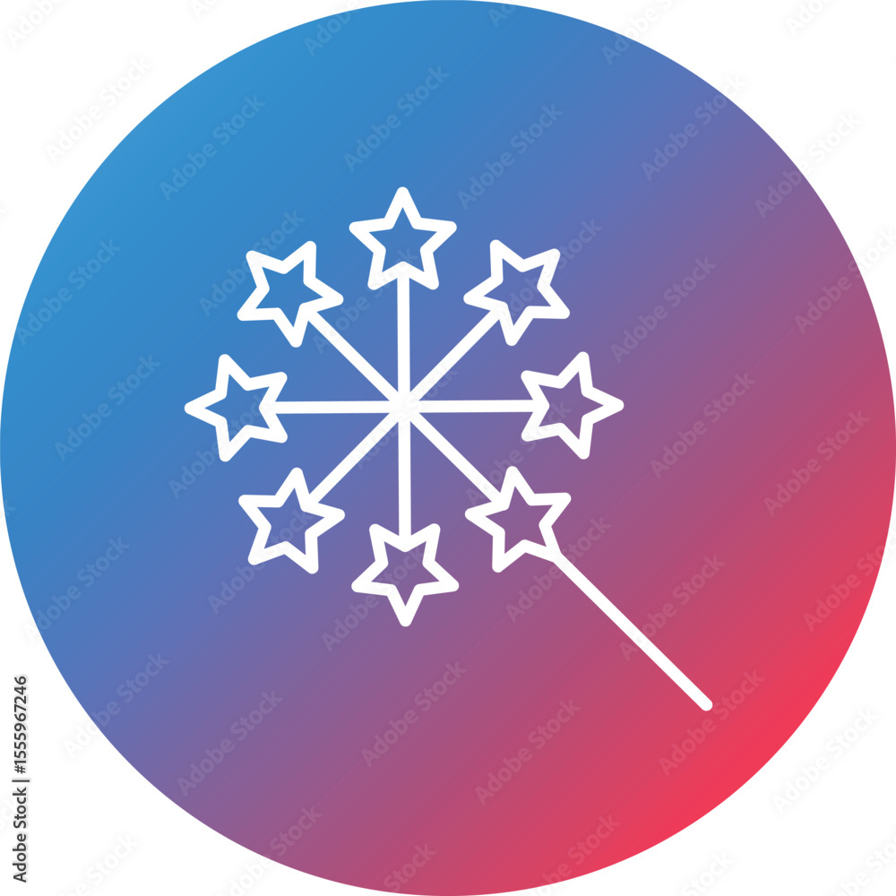 Poster fireworks line gradient circle background icon