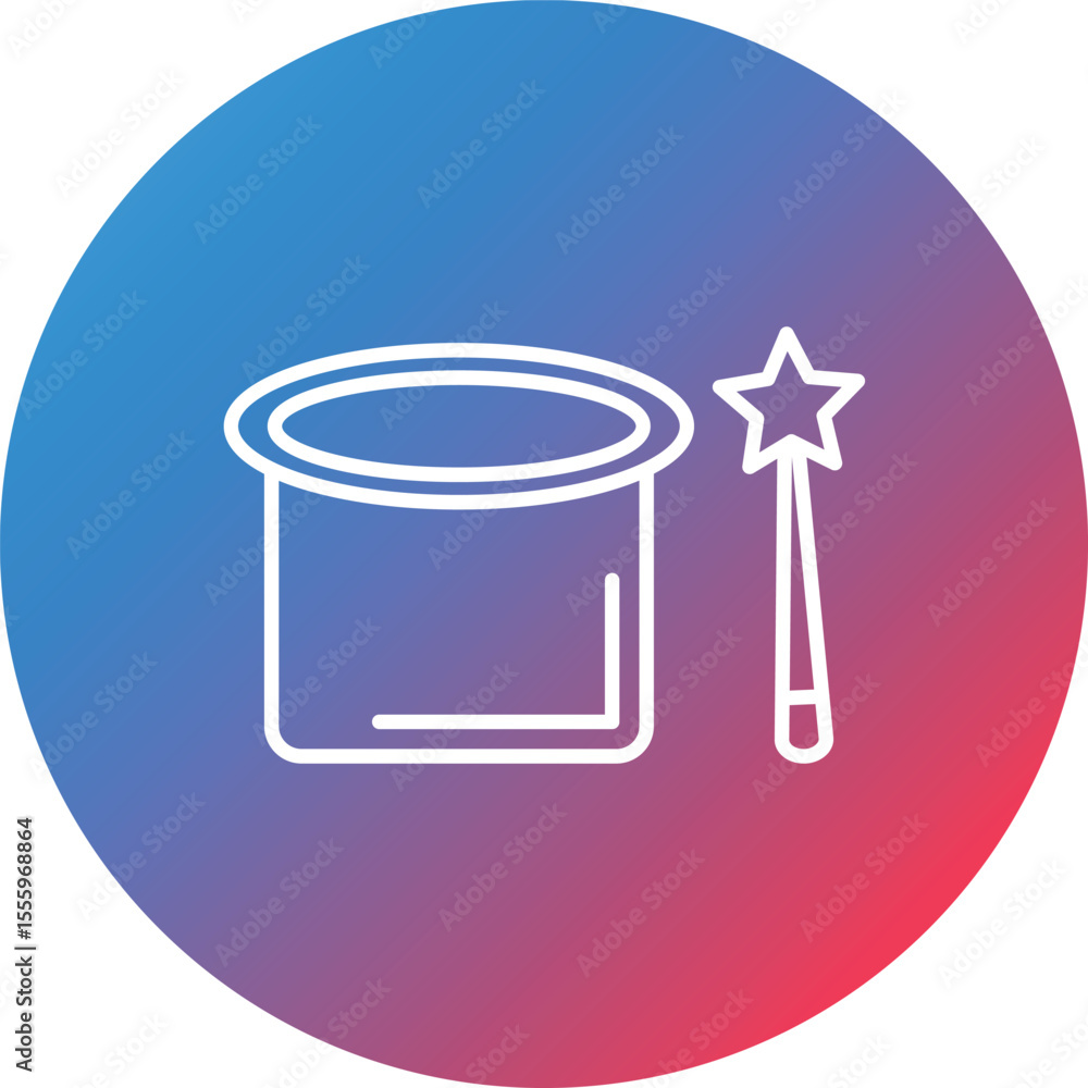 Poster magic show line gradient circle background icon