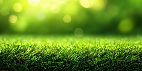 Fototapeta premium Green football soccer field grass texture background wallpaper with copy space.