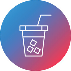 Drinking Line Gradient Circle Background Icon