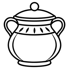 Heritage Pottery Outline Vector Design
