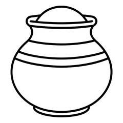 Heritage Pottery Outline Vector Design