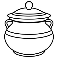 Heritage Pottery Outline Vector Design