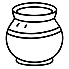 Heritage Pottery Outline Vector Design