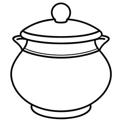Heritage Pottery Outline Vector Design