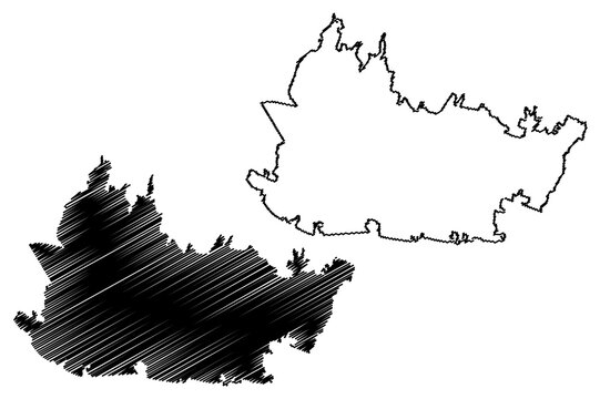 Bandung City (Republic of Indonesia, Java island) map vector illustration, scribble sketch City of Bandung map