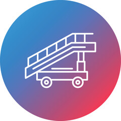 Aircraft Stairs Line Gradient Circle Background Icon