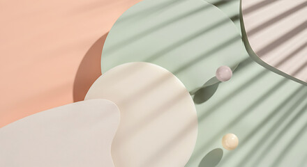 Abstract Pastel Shapes and Shadows Minimalist Photography