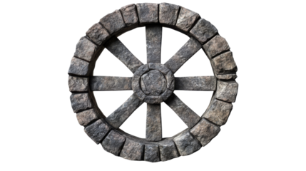 Stone wheel on white background

