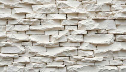 Obraz premium White textured brick wall creates a contemporary design, perfect as a background or architectural element for interior and exterior decor.
