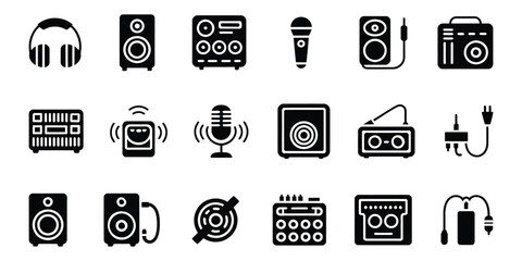 Music and Audio icons set