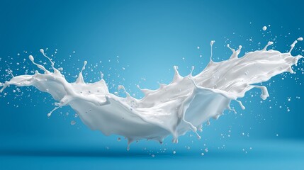 White Milk Splash on isolated background