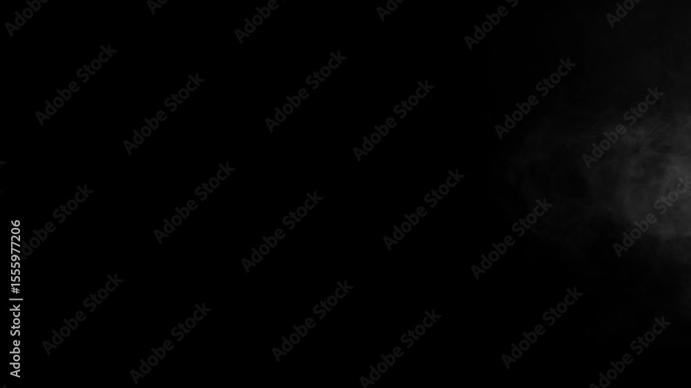 Poster extremely faint and subtle wisp of fog lingers in the upper right corner of a black screen. minimali