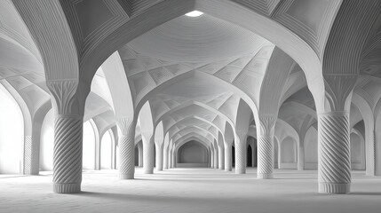 White Room with Repeating Arches and Pillars