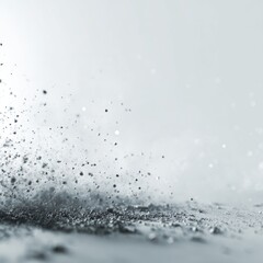 Obraz premium Dust Particles Rising and Falling on a Soft Grey Background