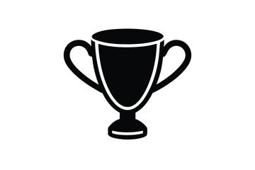 Simple Black and White Trophy Icon for Victory and Achievement