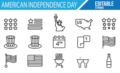 Icons Representing American Independence and National Pride

