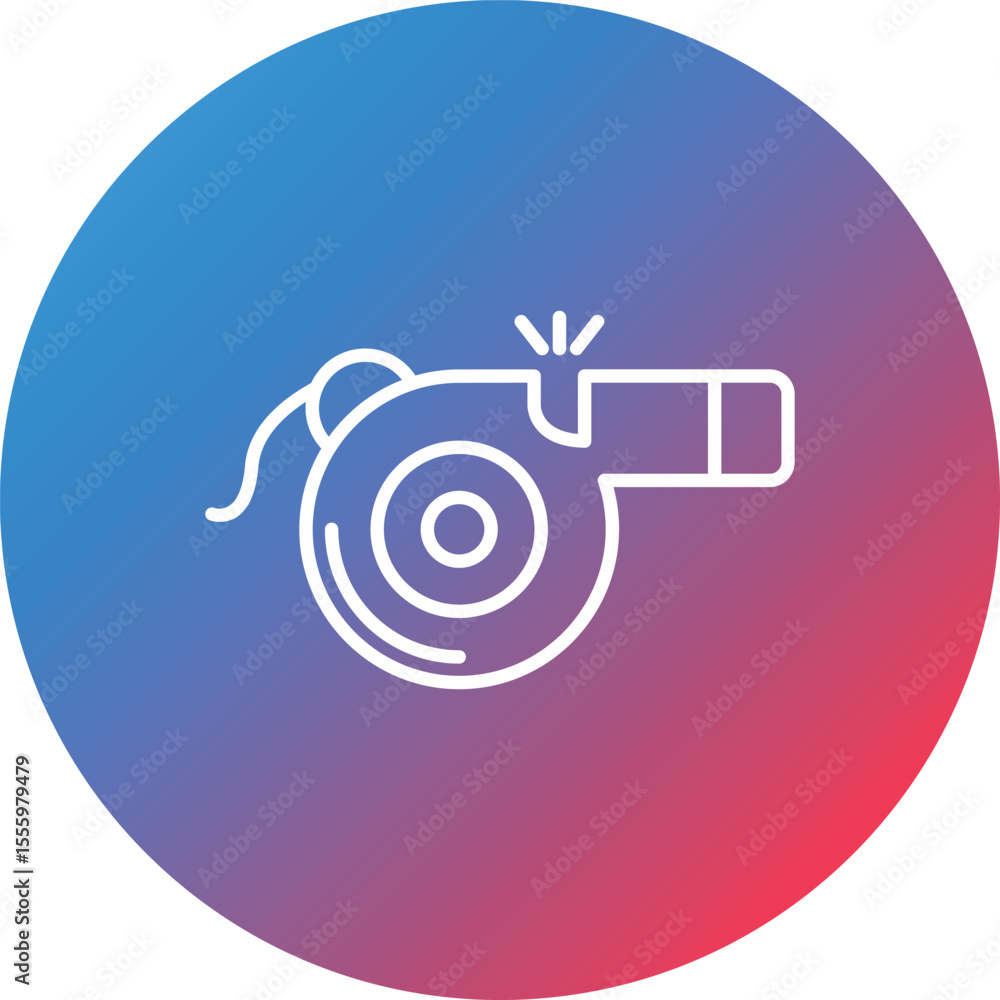 Poster whistle line gradient circle background icon