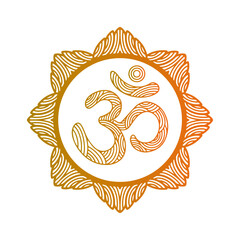 Hand drawn gold style om symbol