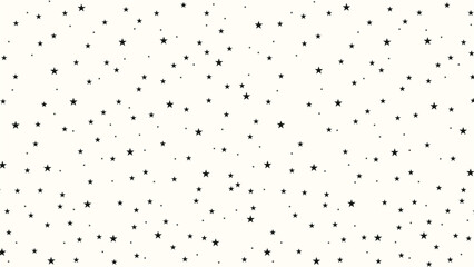 Black star pattern on cream background. Seamless night sky vector for fabric, nursery decor, digital paper, wrapping, kids stationery, or celestial-themed design projects.