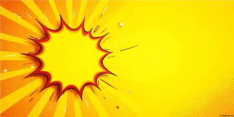 Superhero Explosion Pop Background with Comic Boom and Bright Flash Effects   © Ashraful