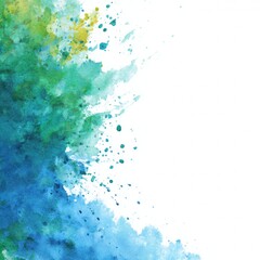 Obraz premium Colorful abstract watercolor splash in vibrant blue and green hues