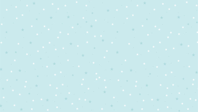 Seamless baby blue star pattern background. Cute celestial sky vector for nursery, kids wallpaper, baby shower design, wrapping paper, fabric, and digital scrapbooking projects.
