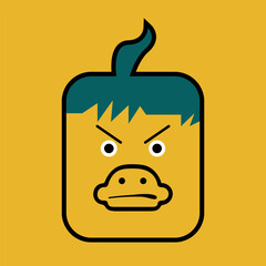 Angry Duck Cartoon Character Head Mascot