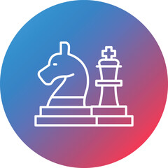Chess Line Gradient Circle Background Icon