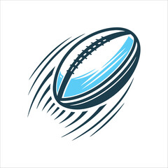 Dynamic Rugby Ball in Flight Illustration Rugby Ball in Motion Dynamic mid air spiral