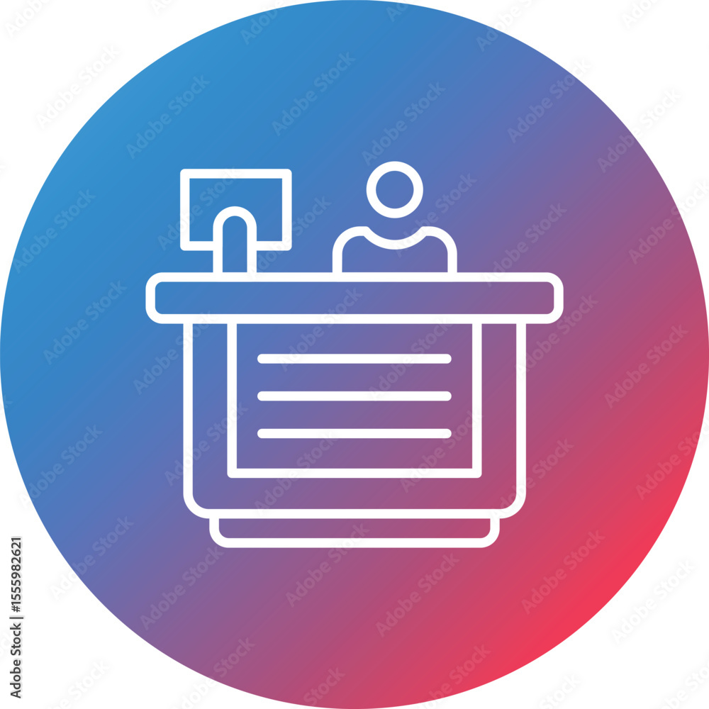 Poster reception line gradient circle background icon